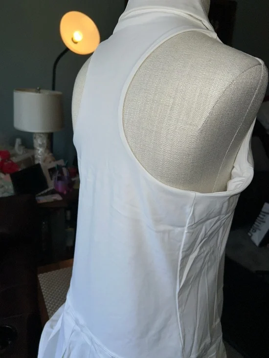 Lilly Pulitzer White Sleeveless Tennis Dress with Pleated Skirt& Shorts Size L - Picture 7 of 14